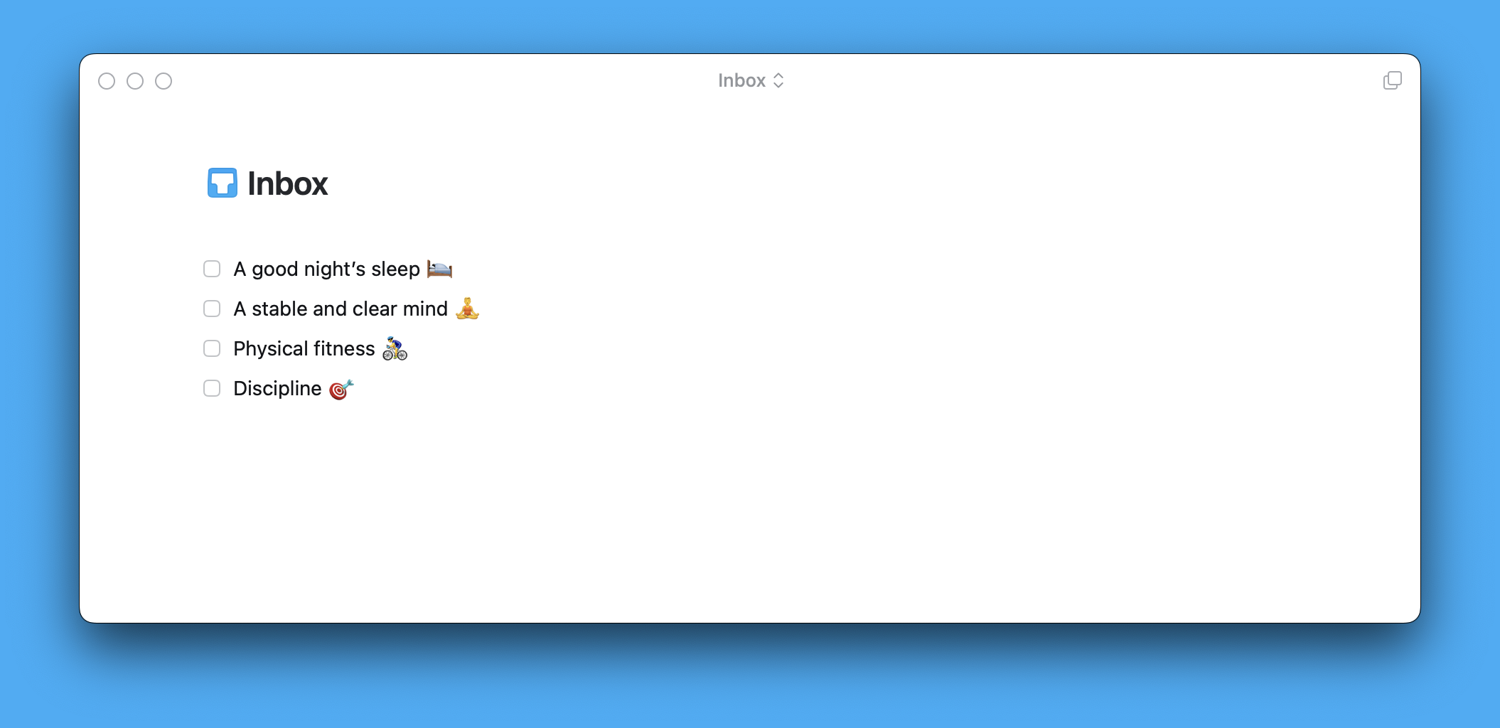 A screenshot of a to do app that lists four tools money can't buy