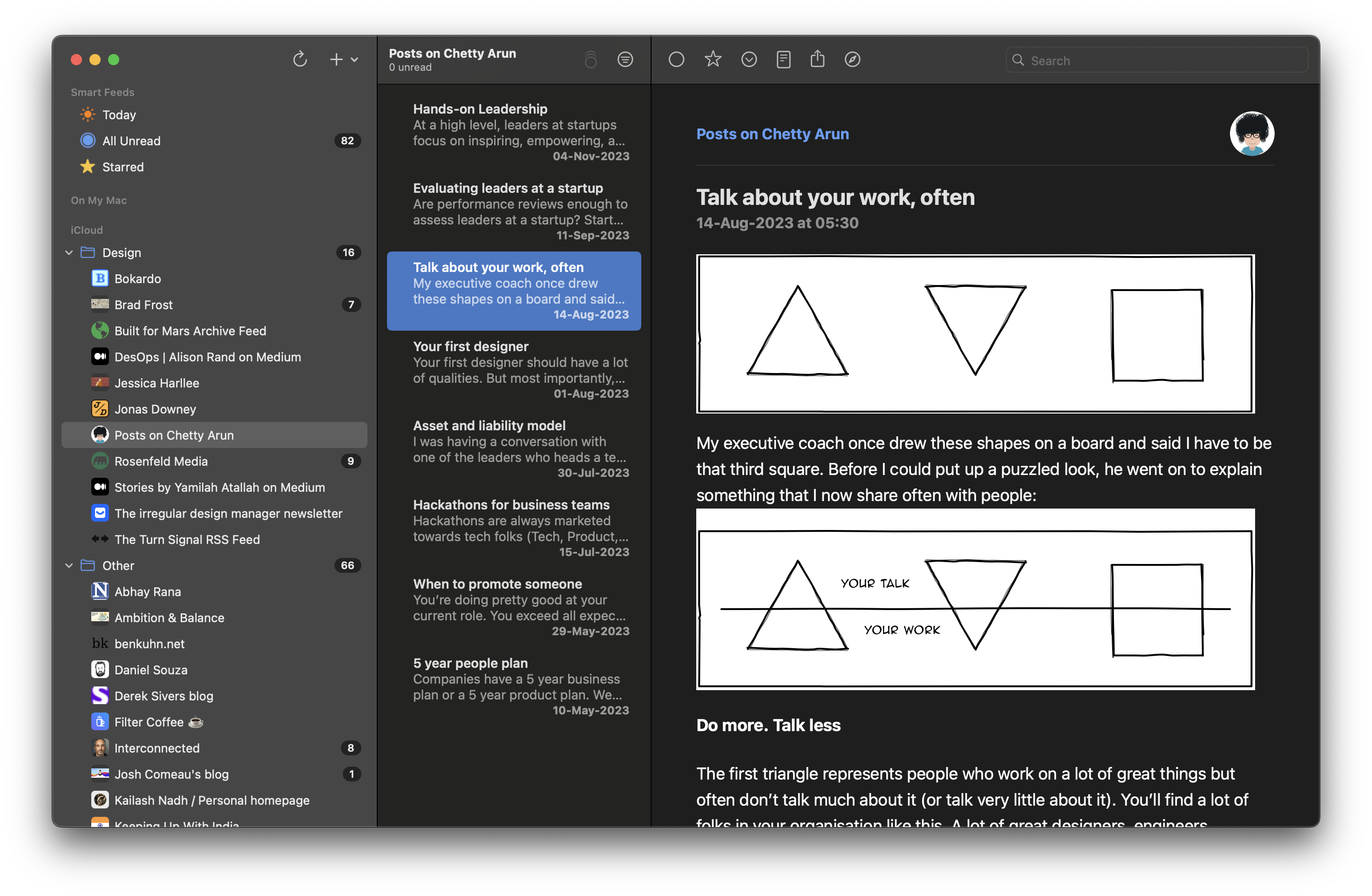 A screenshot of a tool called NetNewsWire - a RSS reader
